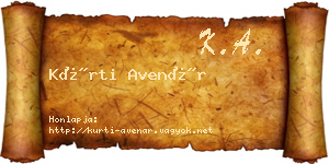 Kürti Avenár névjegykártya